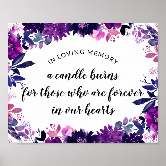 Poster Panneau de mariage Fleurs enchantées en souvenir (Devant)