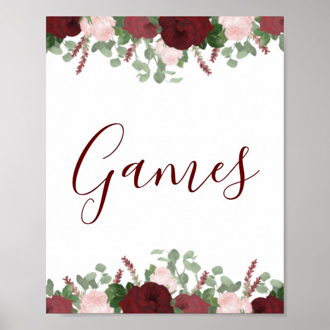 Poster Panneau de Mariage Fleurs Roses et Rouille de Bour (Devant)