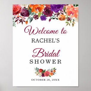 Poster Panneau de Mariage Floral Bourgeon Rustique Bourgo