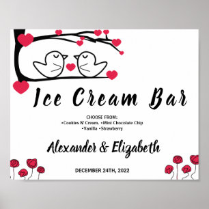 Poster Panneau de mariage Ice Cream Bar pour enterrement 
