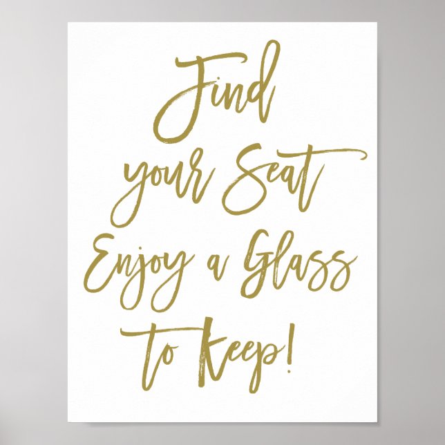 Poster Panneau de mariage lettrage à la main rustique Tro (Devant)