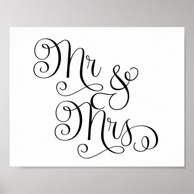 Poster Panneau de mariage - M. et Mme - (Devant)