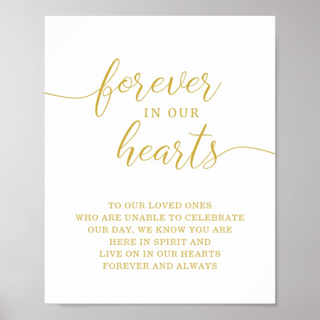 Poster Panneau de mariage mémorial à jamais dans nos cœur (Devant)