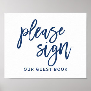 Poster Panneau de mariage "Merci de signer" Typographie  