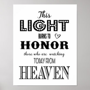 Poster Panneau de mariage moderne En mémoire d'un être ch