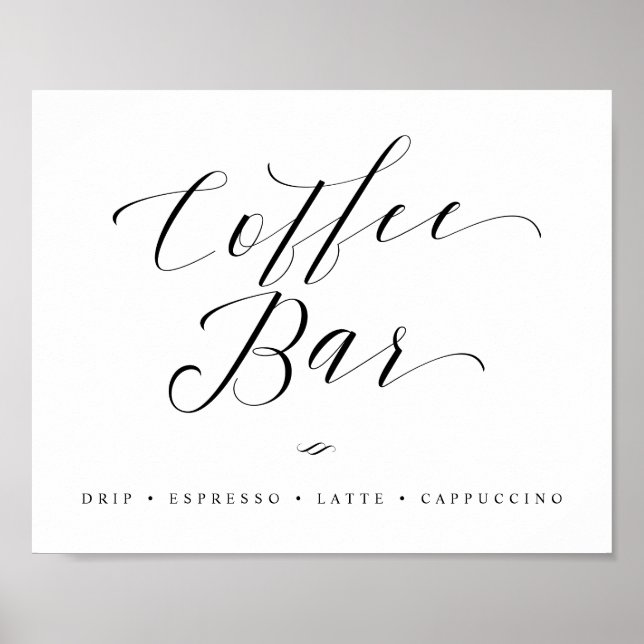 Poster Panneau de mariage ou de Baby Shower Coffee Bar Ch (Devant)