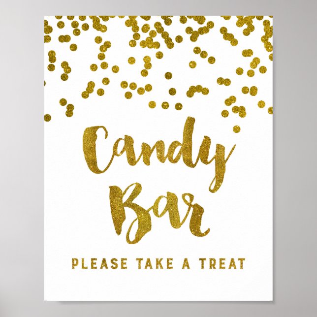 Poster Panneau de mariage ou de fête de Candy Bar Confett (Devant)