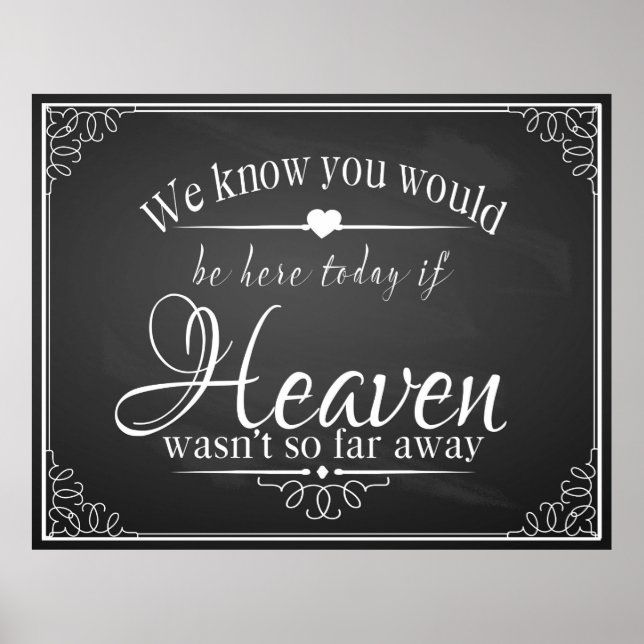 Poster panneau de mariage Parce que quelqu'un est au ciel (Devant)
