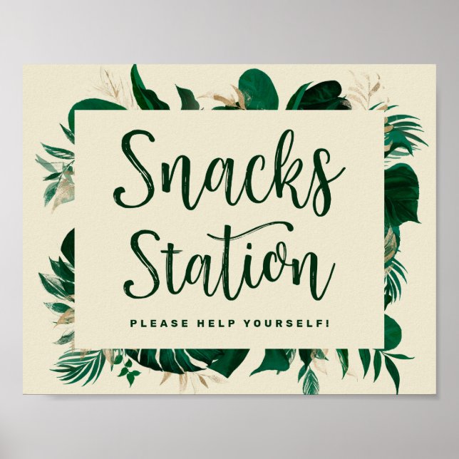 Poster Panneau de mariage pour la station de snack au feu (Devant)
