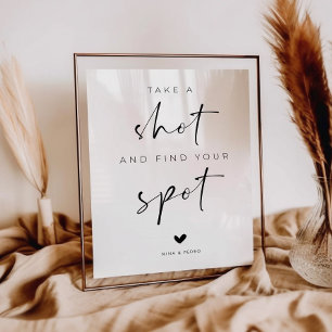 Poster Panneau de mariage 'Prendre un verre et trouver vo