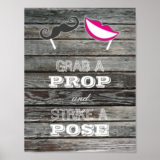 Poster Panneau de mariage - Prenez un accessoire et frapp (Devant)