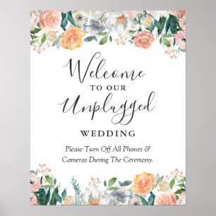 Poster Panneau de mariage sans appareil photo Rose de jar