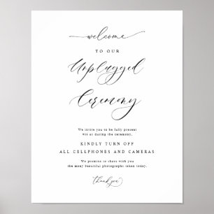 Poster Panneau de mariage vertical élégant pour cérémonie
