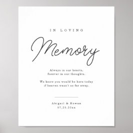 Poster Panneau de mémorial de mariage à écriture minimali