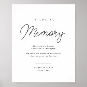 Poster Panneau de mémorial de mariage à écriture minimali