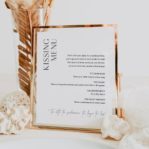 Poster Panneau de menu de baiser de mariage HARLOW