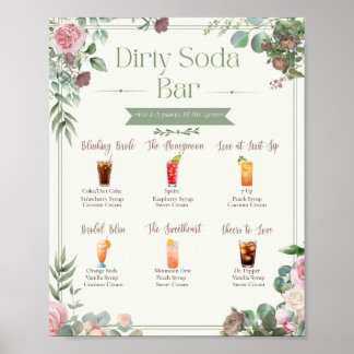 Poster Panneau de menu de bar de soda sale modifiable