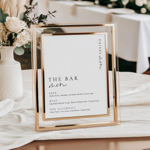 Poster Panneau de menu de bar Estelle Moderne Minimaliste