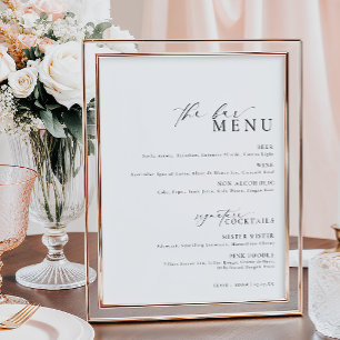Poster Panneau de menu de bar moderne minimaliste Ellesme