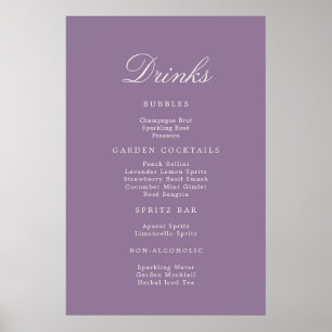 Poster Panneau de menu de boissons de mariage en calligra
