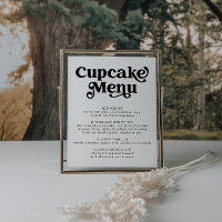 Panneau de menu de cupcake rétro
