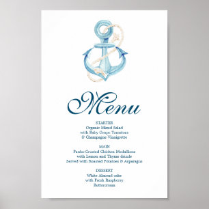 Poster Panneau de menu de la marine nautique ou du bar