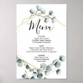 Poster Panneau de menu de verdure d'eucalyptus ou de menu