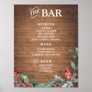 Poster Panneau de menu Rustique chic   Bar de fête de vac