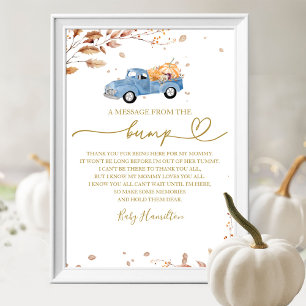 Poster Panneau de message de Baby Shower d'automne de la 