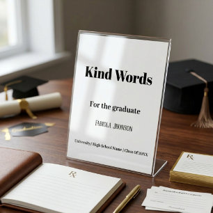 Poster Panneau de mots gentils pour la fête de fin d'étud
