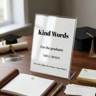 Poster Panneau de mots gentils pour la fête de fin d'étud