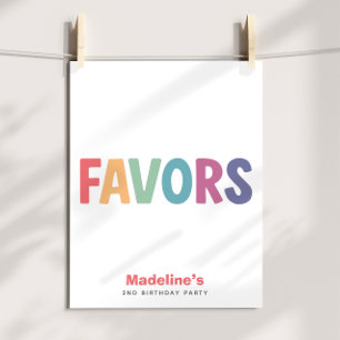 Poster Panneau de Naissance Minimaliste Arc-en-ciel pour