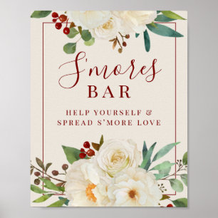 Poster Panneau de Noël Floral S'mores