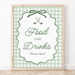 Poster Panneau de nourriture et de boissons de golf à nœu