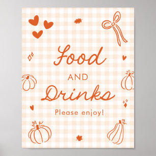 Poster Panneau de nourriture et de boissons Orange Automn