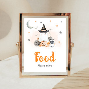 Poster Panneau de nourriture Halloween Little Boo Orange