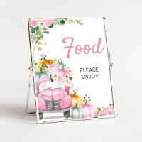 Panneau de nourriture pour camion rose citrouille