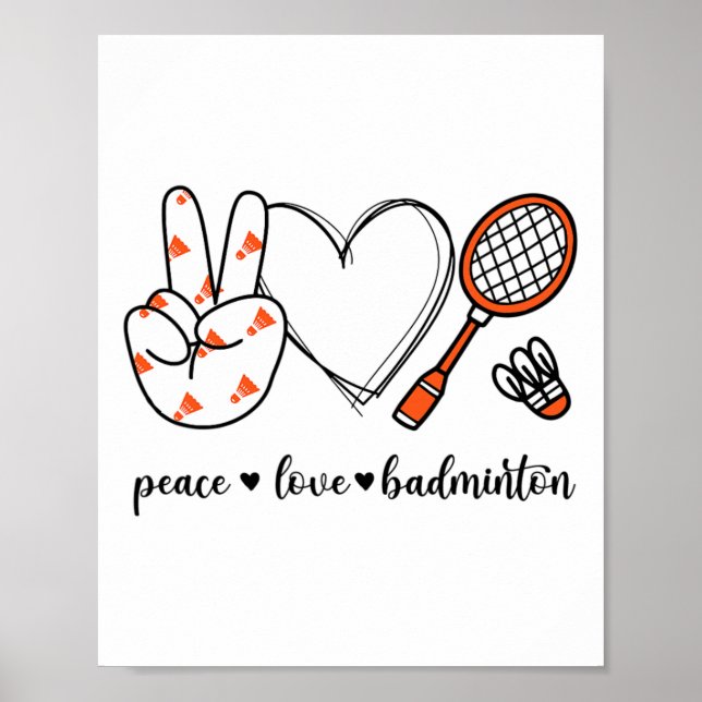 Poster Panneau de Paix Badminton Golfing de Paix Main Bad (Devant)
