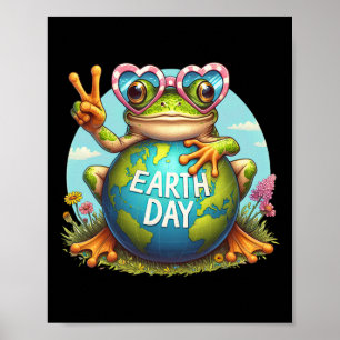 Poster Panneau de Paix Grenouille à la main Enfants Homme