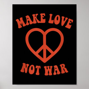 Poster Panneau de Paix Rétro Hippie Faire L'Amour Pas La 