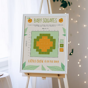 Poster Panneau de paris pour Baby Shower Little Cutie
