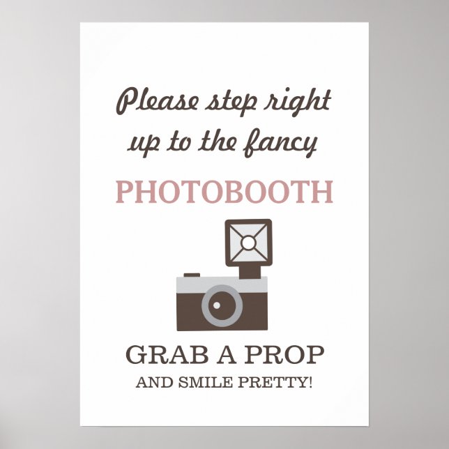 Poster Panneau de Photobooth à l'ancienne avec appareil p (Devant)
