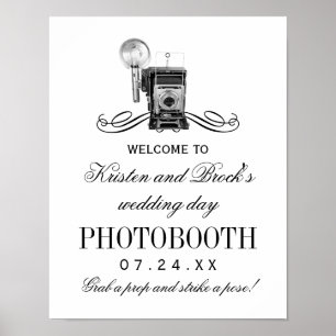 Poster Panneau de Photobooth de Mariage Appareil Photo No