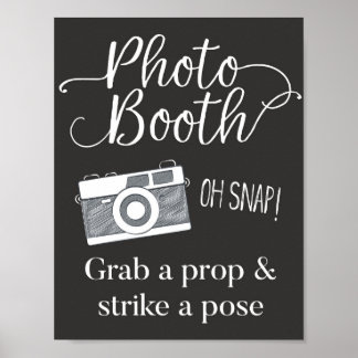 Poster Panneau de Photobooth, Prenez un Accessoire et Fra