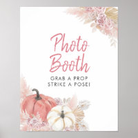 Panneau de photomaton de citrouille rose coup de f