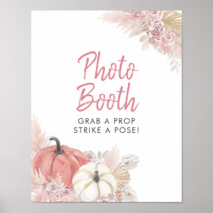 Poster Panneau de photomaton de citrouille rose coup de f