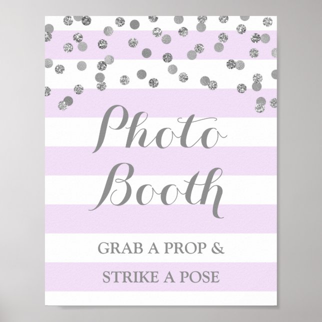 Poster Panneau de Photomaton de Mariage Confettis Violet  (Devant)