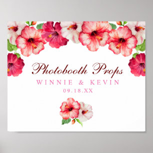 Poster Panneau de Photomaton Floral Tropical