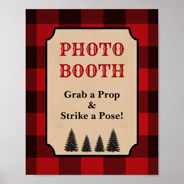 Poster Panneau de photomaton pour bûcheron Saisissez un a (Devant)