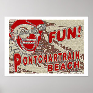 Poster Panneau de plage Pontchartrain ancien